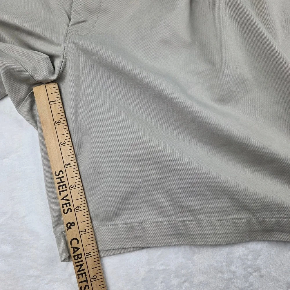 Haggar Chino Shorts Mens 44 Khaki Tan Flat Front Casual Classic Fit Excellent